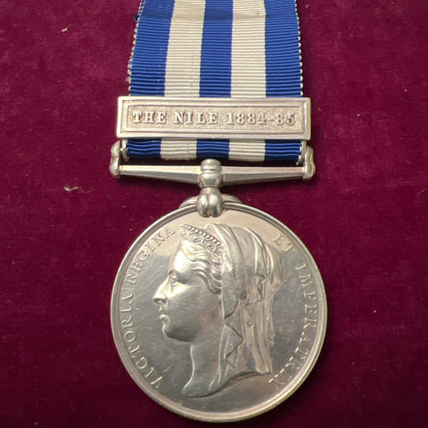 Egypt Medal, The Nile 1884- 1885 bar, to 278 Private John Bolton, 2/ Essex, shown as died on roll, with some history