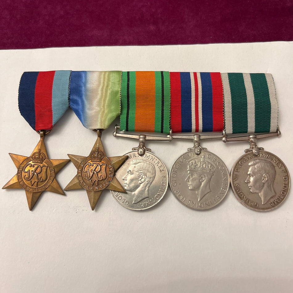 Group of 5 to L. F. T. Potter, Long Service Reserve Navy, he served on merchant ship Kyno, the 3946 tons ship was attacked and sunk by U-boat I-28 Gunter Kuhnke on 28th August 1940, see history