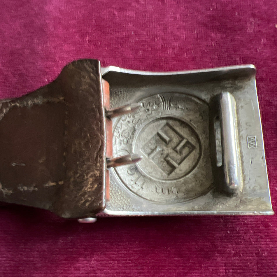 Nazi Germany, police buckle with tag, maker marked and dated 1938, a good example