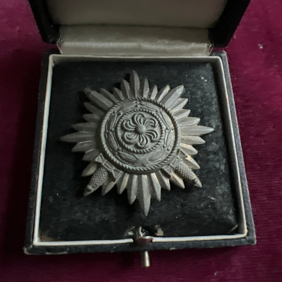 Nazi Germany, Eastern Peoples Award with swords, 1st class, in original box, scruffy case