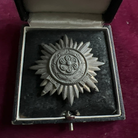 Nazi Germany, Eastern Peoples Award with swords, 1st class, in original box, scruffy case