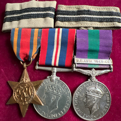 WW2 trio to Flying Officer Christopher John Fullerton, served Burma 1944-45, includes some history