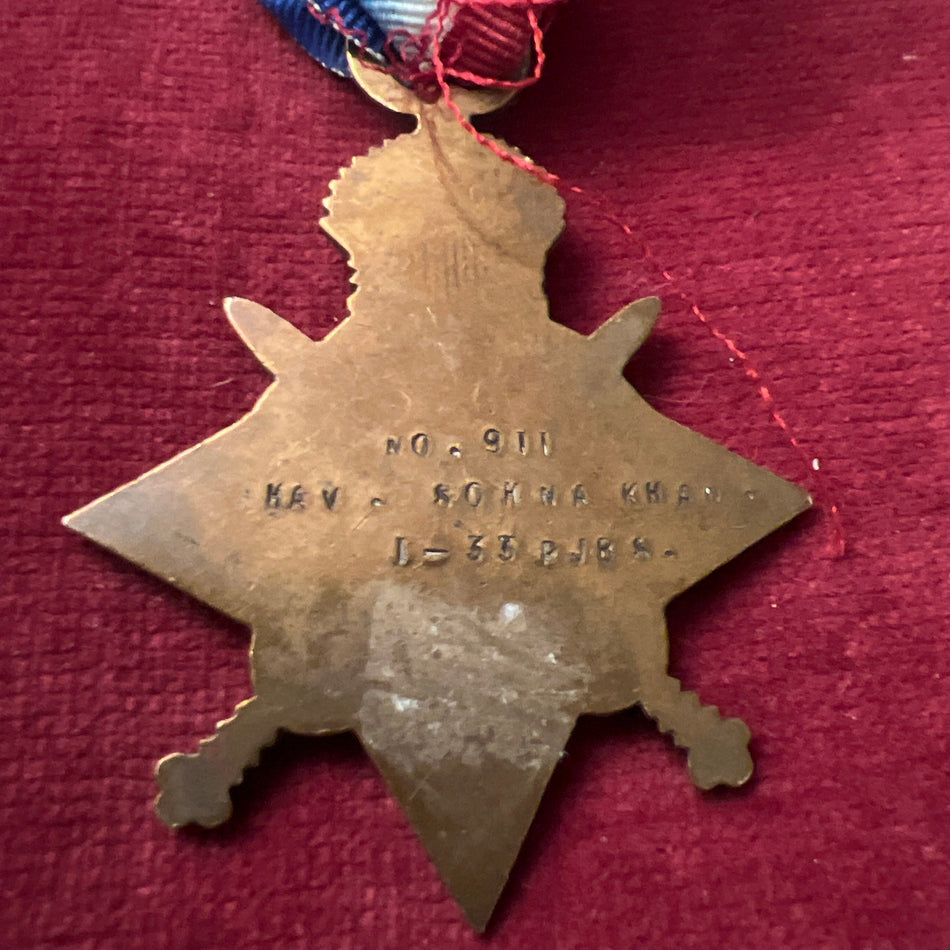 1914-1915 Star to 911 Hav. Sohna Khan, 1-33 PJBS.