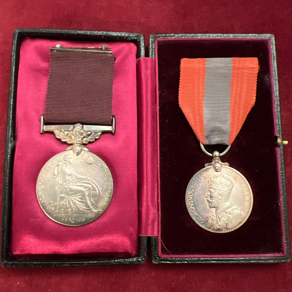 Scarce issue of the British Empire Medal, George V, first type, civil/ Imperial Service Medal pair, to Robert Barr, Belfast General Post Office, BEM 28th June 1936, ISM 9th November 1936