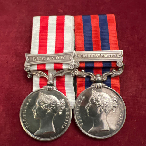 Indian Mutiny pair to 222 Charles Verity, 3 Rifle Brigade, entitled to pair, 10th March 1873 invalided, includes full history