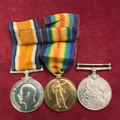 WW1 pair & WW2 Defence Medal to 2433-S Pte. Frederick George Preen, 1 Bn., Royal Marines, Prisoner of War 25th March 1918