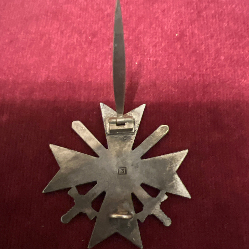 Nazi Germany, War Merit Cross with swords, maker marked no.3, small repair to hook