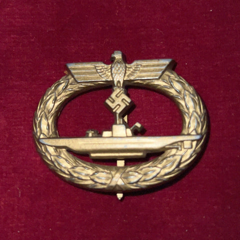 Nazi Germany, U-Boat Badge, good gilt, unmarked