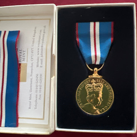 Queen Elizabeth II Golden Jubilee Medal, in box of issue