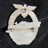 Nazi Germany, E-Boat Badge, maker marked A.S., late war type