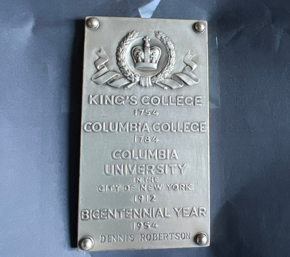 Medal presented to Sid Dennis Holme Robertson by the University of Columbia, advisor to the Treasury, war poet, Transport Officer with the Territorials (Egypt, Palestine, & occupation of Constantinople 1917) & won the Military Cross (London Regt.)
