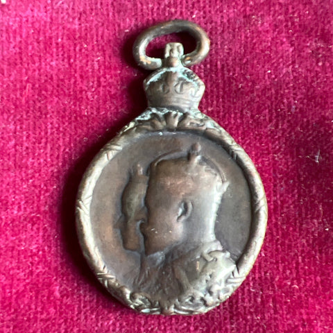 King Edward VII Coronation Medal, 1902, in bronze, worn