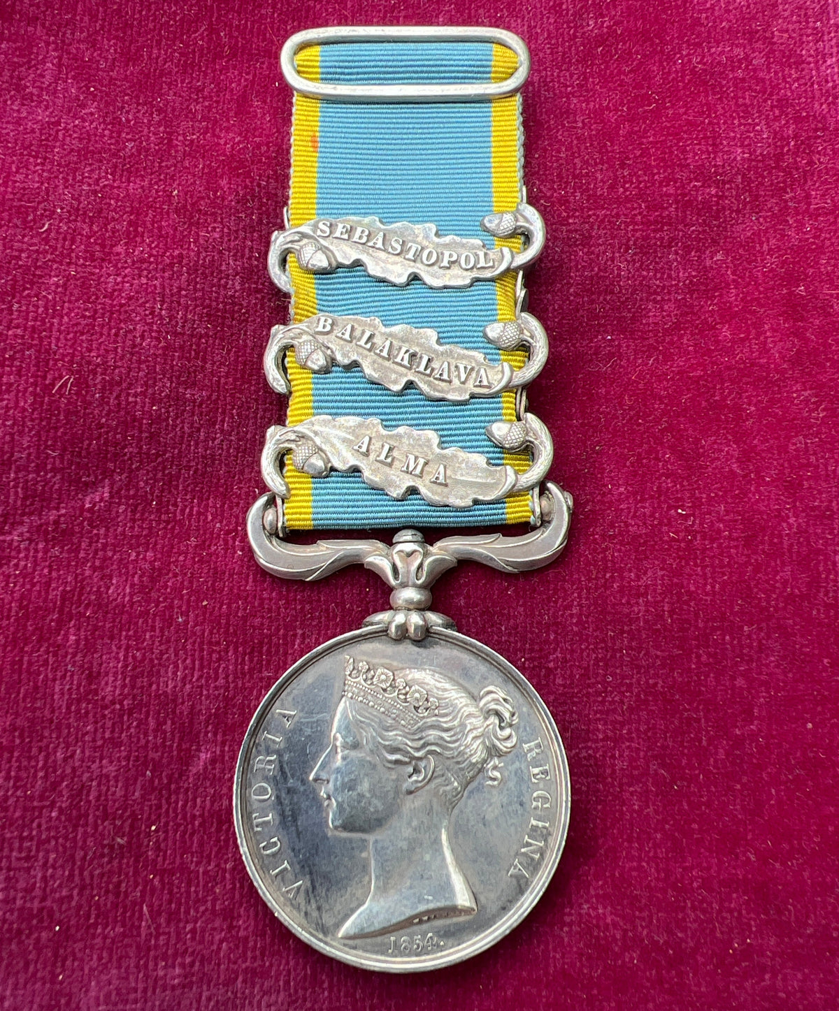 Médaille De Crimée 1855 - 11th Hussars, Pte G. Smith, Originale Avec Agrafe SEBASTOPOL