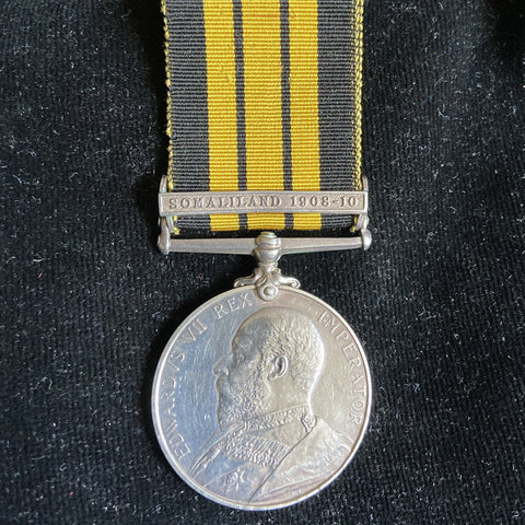 Africa General Service Medal, Somaliland 1908-10 bar, to Shipwright Harry Stonelake Goodfellow, HMS Diana, Royal Navy. Served from 6th July 1903 to 10th April 1917, with full service papers