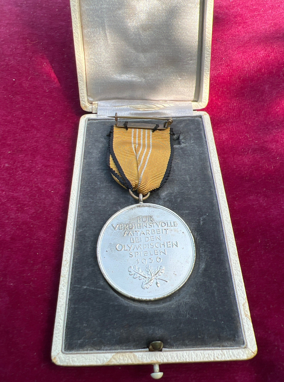 Nazi Germany, Medal for Service in the Olympic games, 1936, in original box