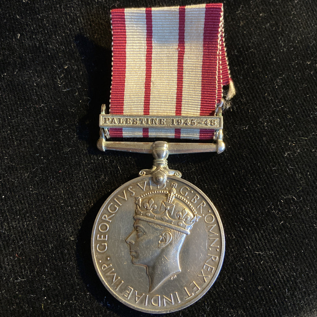 Naval General Service Medal, Palestine 1945-48 bar, to KX 76308 Stoker Archibald Robert Stentiford, 1st class, Royal Navy. Served on HMS Hood 1925-29