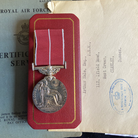 British Empire Medal to Acting Group Captain Arthur Hale, Administration & Special Duties Branch, served WW2 in the Australian Army, BEM London Gazette: 1 January 1963, OBE 14 June 1969, with some history