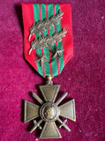 France, War Cross, WW2 type, dated 1939-1945, with various emblems