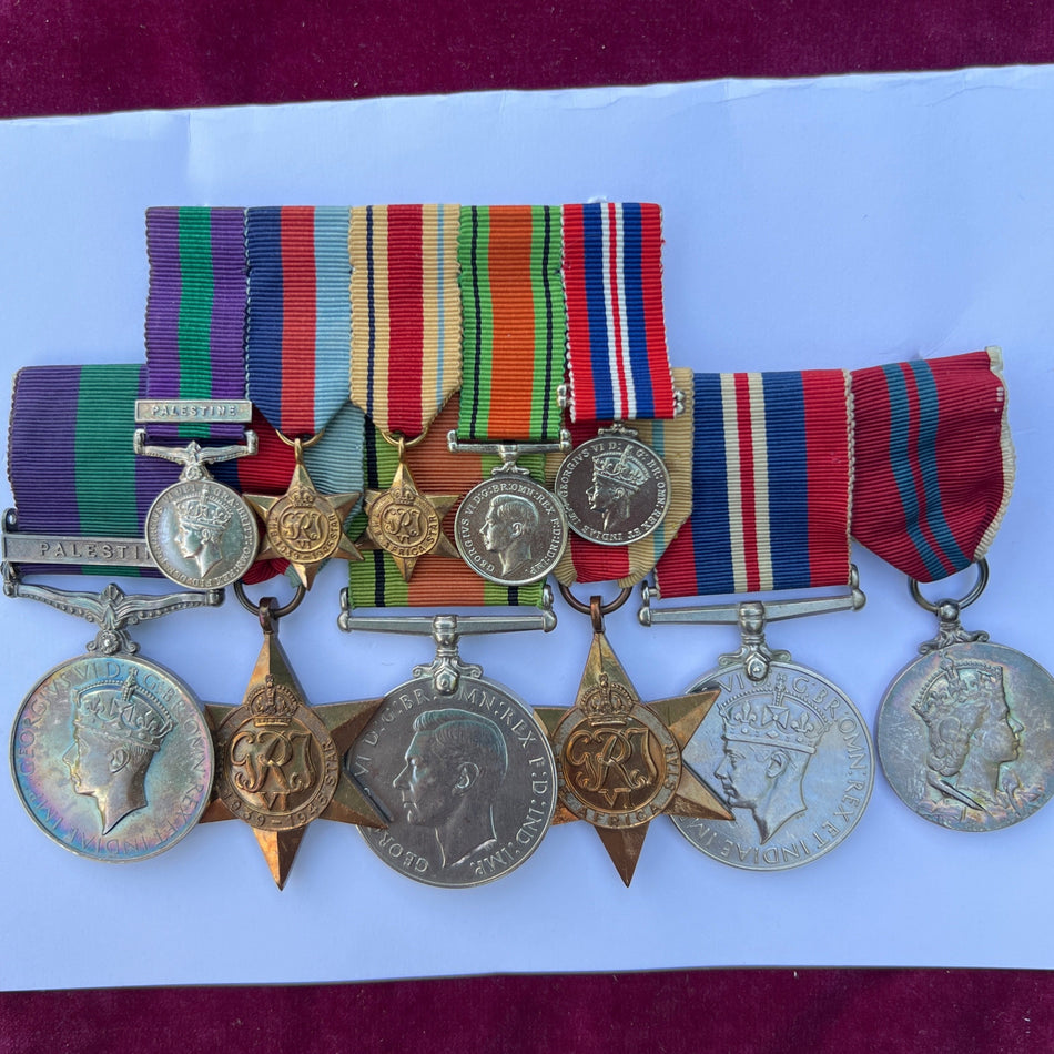 Group of 6 with miniatures to Captain George Pattison, R.M.E., served as Armament Staff Sergeant in Palestine, reported missing at Battle of Tobruk, 20/6/1942. After 2 months he successfully evaded the enemy and was reported no longer missing on 27/8/1942
