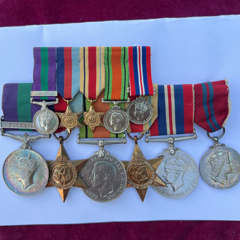 Group of 6 with miniatures to Captain George Pattison, R.M.E., served as Armament Staff Sergeant in Palestine, reported missing at Battle of Tobruk, 20/6/1942. After 2 months he successfully evaded the enemy and was reported no longer missing on 27/8/1942