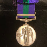 General Service Medal, Near East bar, to 22542665 I. W. Waldron, Royal Tanks