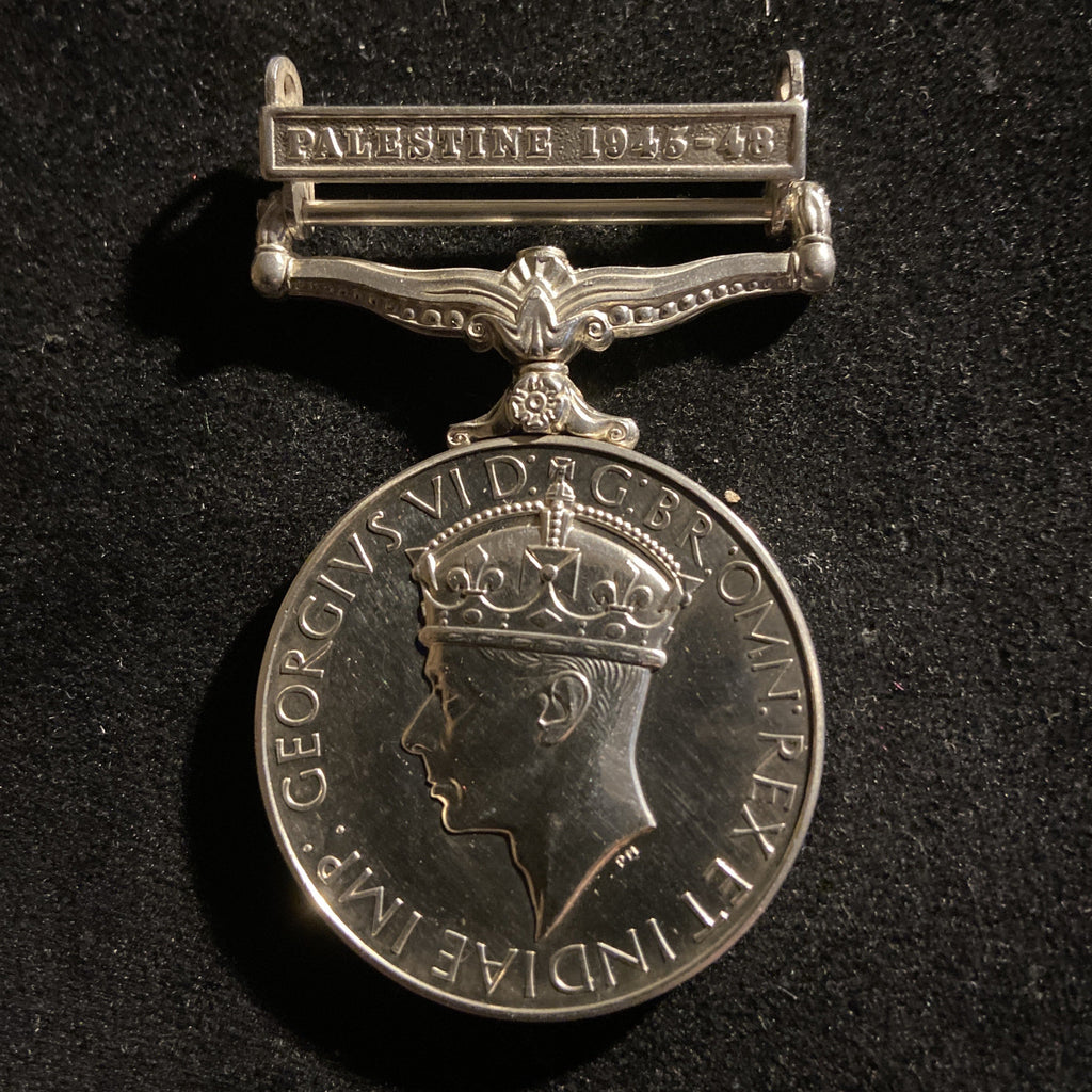 General Service Medal, Palestine 1945-48 bar, to 3782837 Pte. S. Potter, H.L.I.