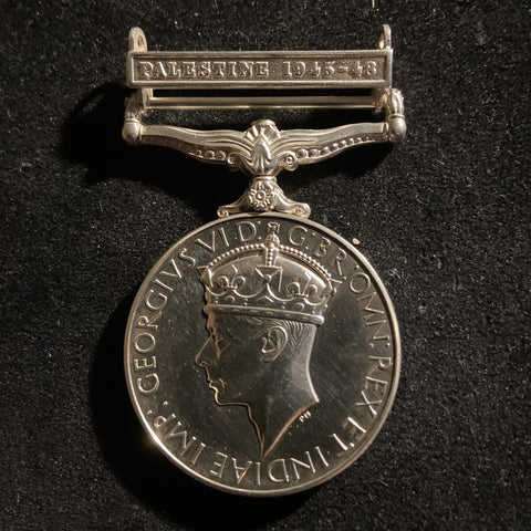 General Service Medal, Palestine 1945-48 bar, to 3782837 Pte. S. Potter, H.L.I.