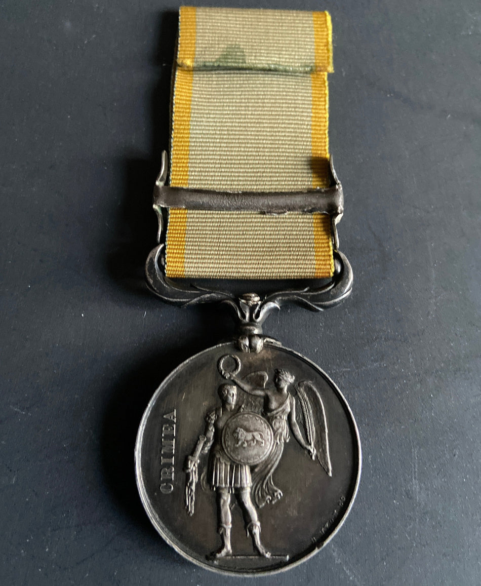 Crimea Medal, Inkermann bar, unnamed as issued, bar loose on medal