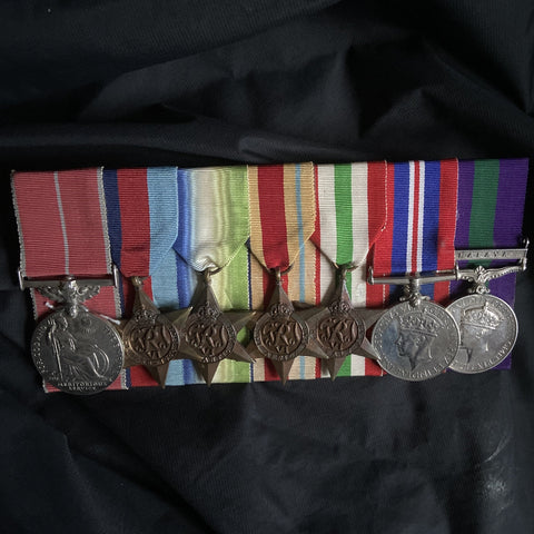 British Empire group of 7 to 4063697 Acting Corporal Robert Macfarlane Macleod. Served WW2 in the Royal Navy, then later in the Far East. He was presented his medal on 1st January 1955 by the commanding officer of 90 Group, RAF