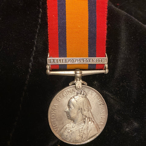 Queen's South Africa Medal, Relief of Ladysmith bar, to T91820 Gunner J. Webster, 73 Battery, Royal Field Artillery, some wear to medal, includes history