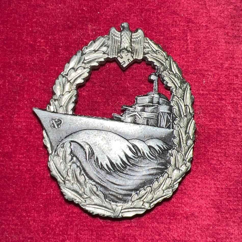 Nazi Germany, Destroyer Badge, maker marked S.H.u.Co.