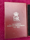 Queen Elizabeth II Diamond Jubilee Medal, 2012, in original box made by Thomas Fattorini