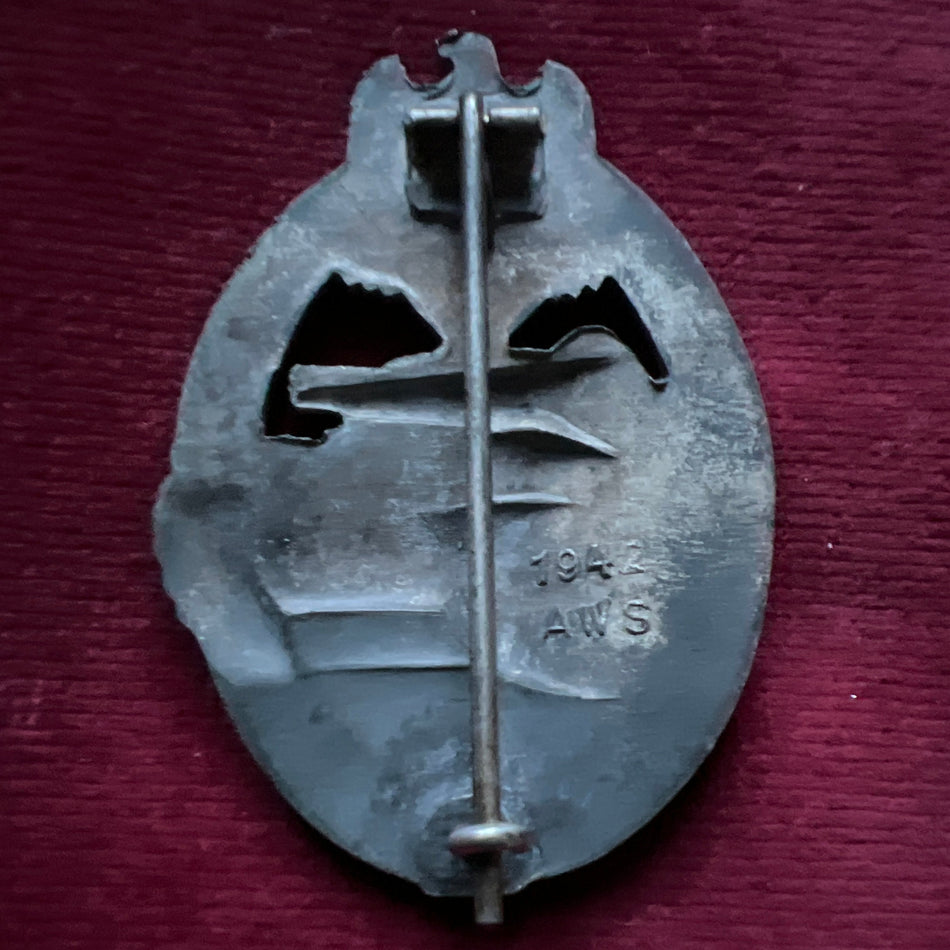 Nazi Germany, Tank Battle Badge, marked 1942 A.W.S.