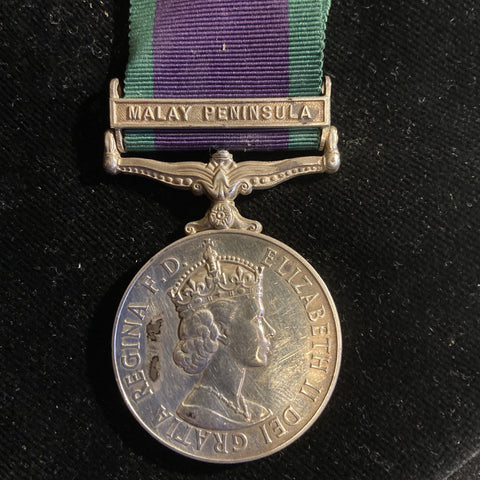 General Service Medal, Malay Peninsula bar, to 085945 M(E)1 J. F. Croskery, Royal Navy
