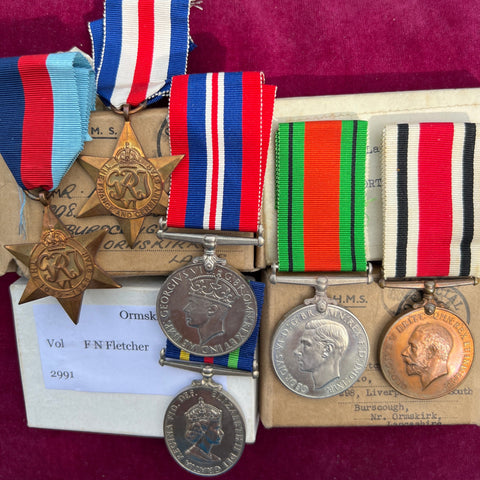 Fletcher family, father & son medals, 2 groups, father served in the Special Constabulary, son served WW2 in the Royal Signals, later in the Civil Defence