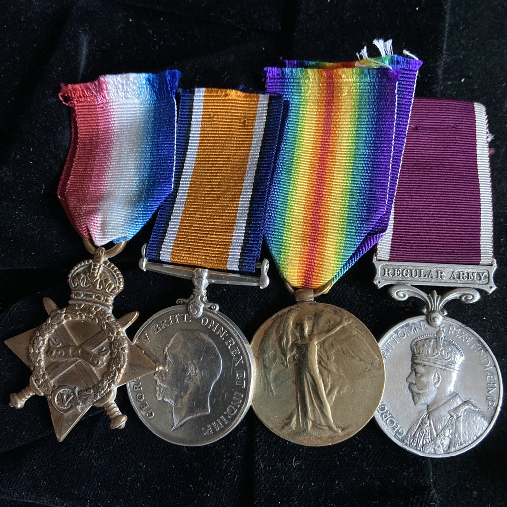 WW1 group of 4 to Pte. James. E. Martin, 9th Lancers (15/16 Lancers on Long Service Medal)
