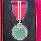 Queen Elizabeth II Diamond Jubilee Medal, 2012, in original box made by Thomas Fattorini