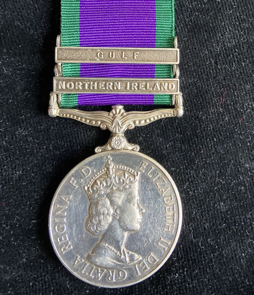 General Service Medal, 2 clasps: Gulf & Northern Ireland, to 062351R I. Cross, Royal Navy