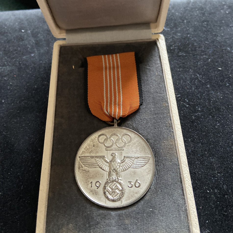 Nazi Germany, 1936 Olympic Medal in original case, a nice example