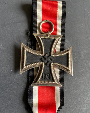 Nazi Germany, Iron Cross, maker marked no.128, with original ribbon, a good example