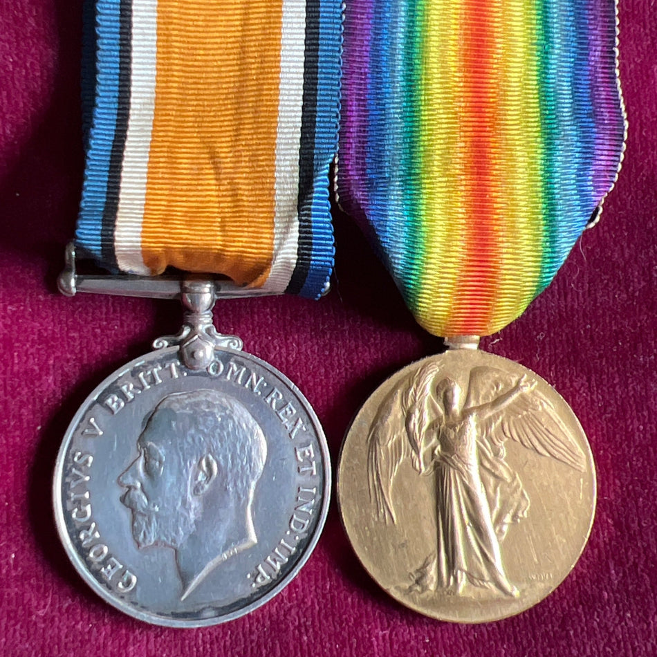 WW1 pair to Ply.2358/S Private Sidney Manning, Royal Marine Light Infantry