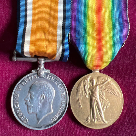 WW1 pair to Ply.2358/S Private Sidney Manning, Royal Marine Light Infantry