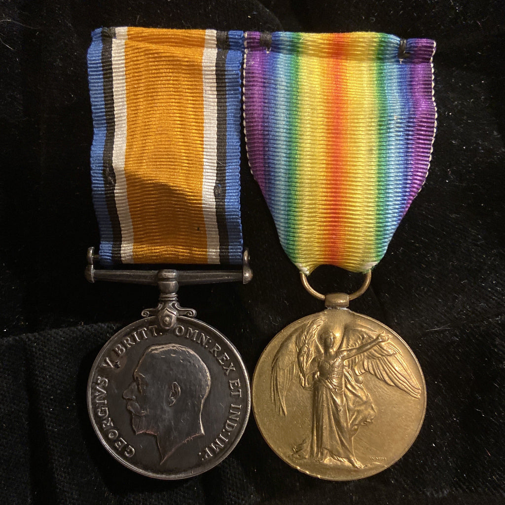WW1 pair to 66763/ 43620 Pte. David M. Hughes, Cheshire Regiment/ Worcester Regiment