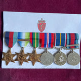 WW2 group of 6 the Merchant Seaman Stanley Reeves, who was awarded the Norway War Medal 1939-45, with original documents for the award, scarce
