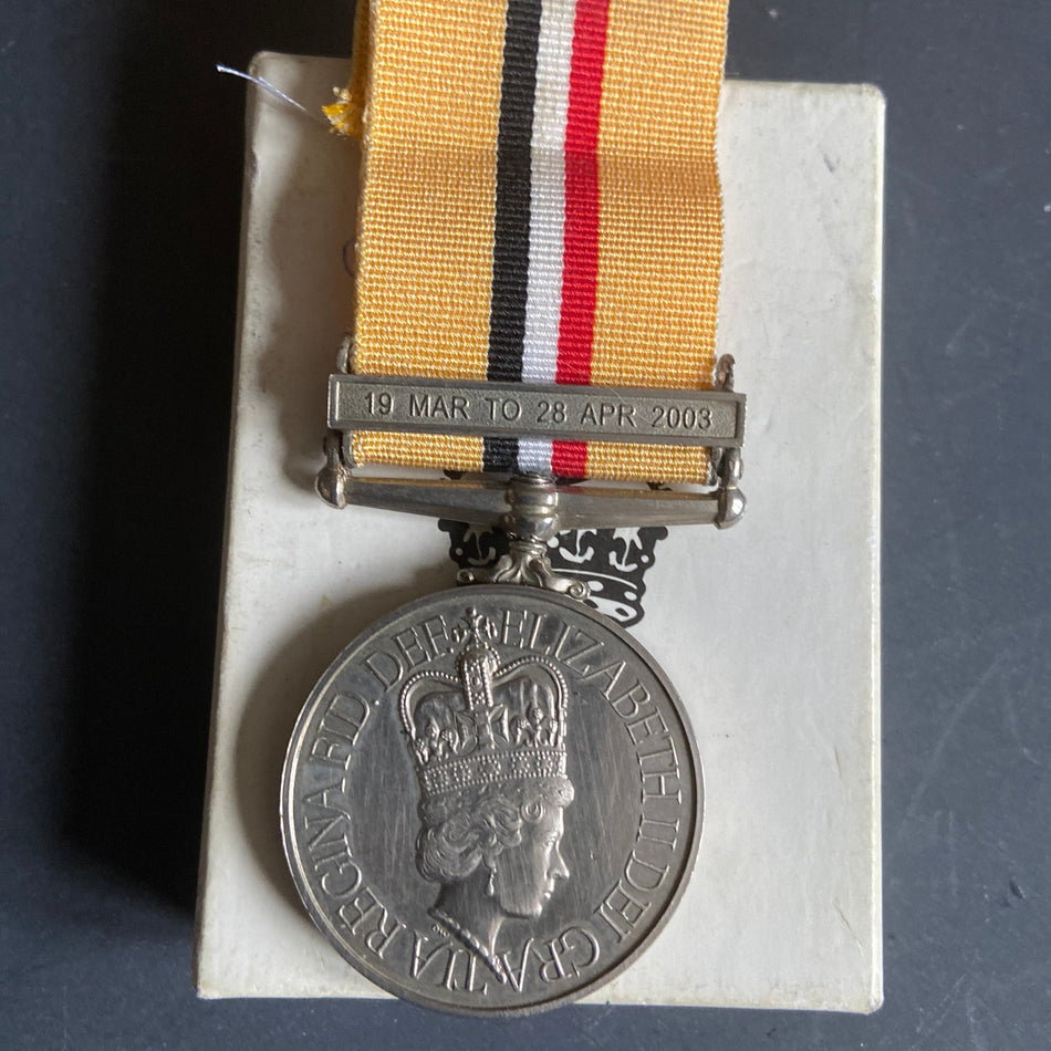 Iraq Medal, 19 Mar to 28 Apr 2003 bar, to 2453484 Corporal T. Nightingale, R.E.M.E.