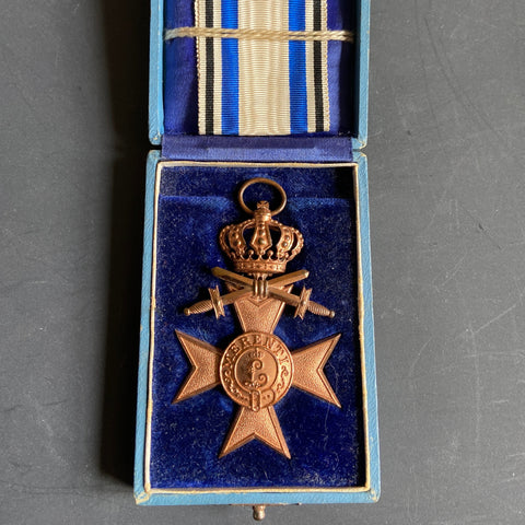 Germany, Bavarian Military Merit Cross with crown and swords, 3rd class, in original case, WW1