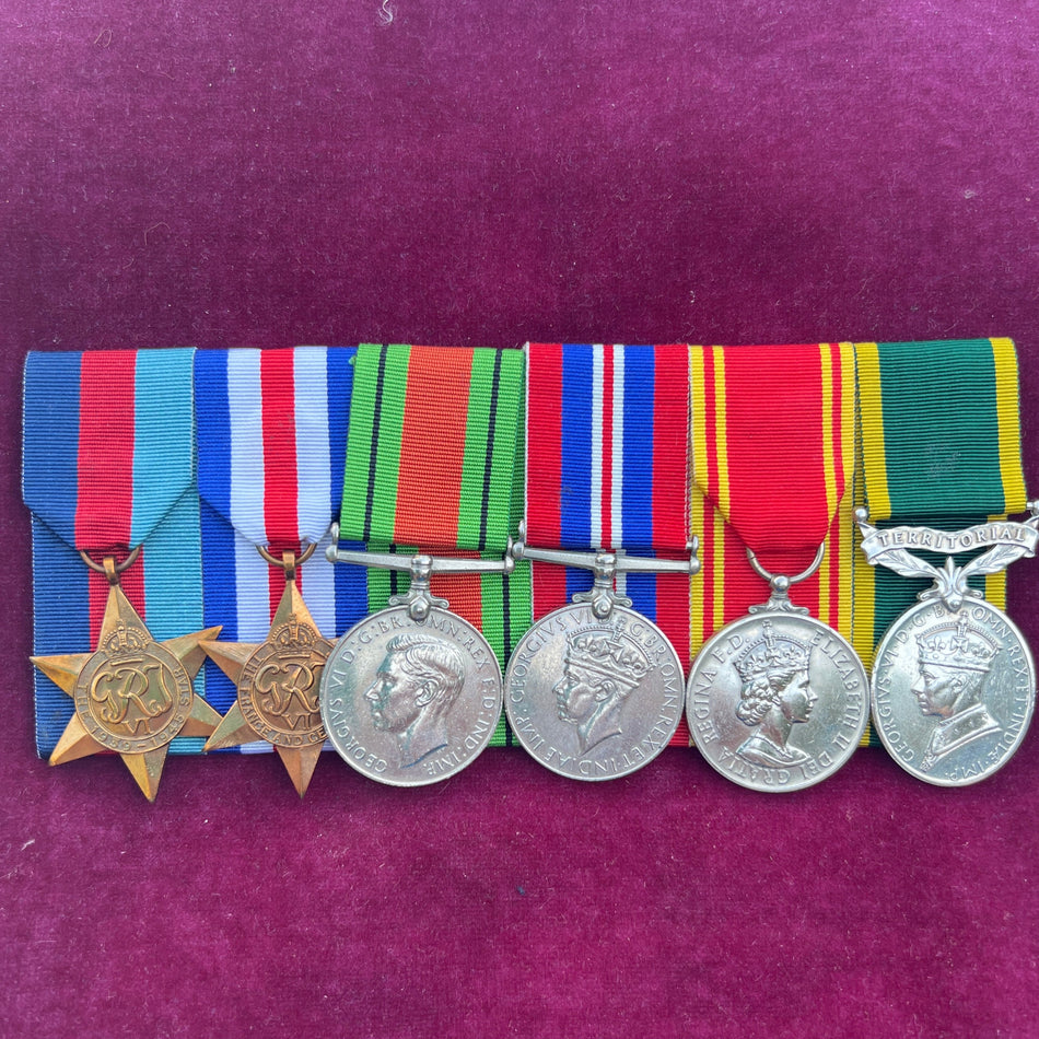 Group of 6 to T/84631 Driver William C. Rowden, Royal Army Service Corps, after the war he served in the fire brigade