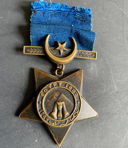 Khedive's Star, 1882, with initials engraved on the reverse, 968 Private G. Swift, R.I.D.G.