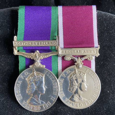 General Service Medal (Northern Ireland clasp)/ Medal for Long Service and Good Conduct (Military) pair to 23944679 Sergeant D. G. Pugh, Royal Signals