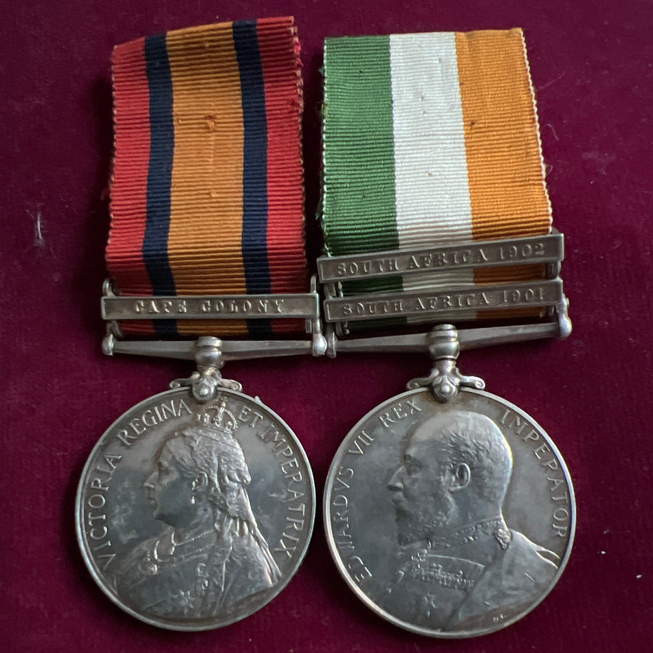 Queen's South Africa/ King's South Africa pair to 3039 Corporal J. Dunn, 5th Dragoons, includes full papers